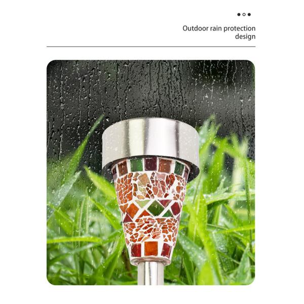 IP44 Solar Powered Mosaic Glass Garden Lights 2W 5000K