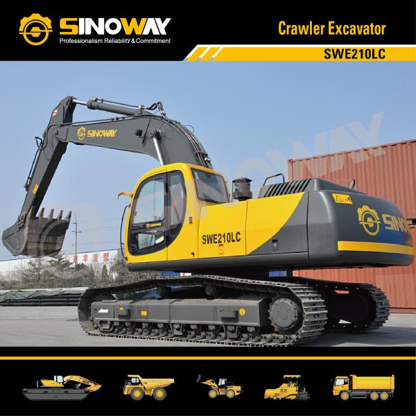 Soil Removal Equipment 21 Ton Hydraulic Excavator 0.9 M3 Bucket