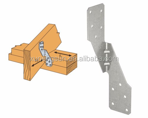 Горяче-погруженные оцинкованные деревянные конструкции Rafter Tie Hurricane Tie Brackets для деревянных балки