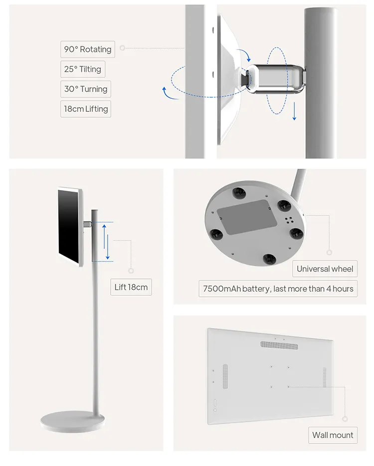 Android Stanbyme Monitor HD 21,5 дюймовый передвижной смарт-телевизор с сенсорным экраном для домашнего видеодисплея