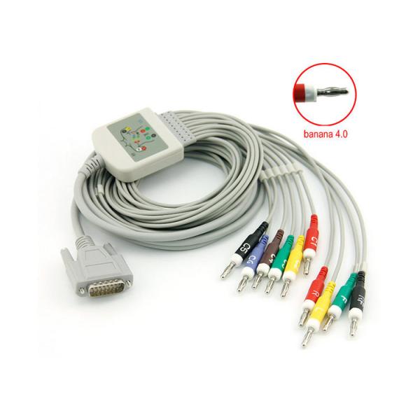 10 padrão da resistência do ohm do cabo 4,7 K de Nihon Kohden Ekg do fim da banana 4,0 dos Leadwires