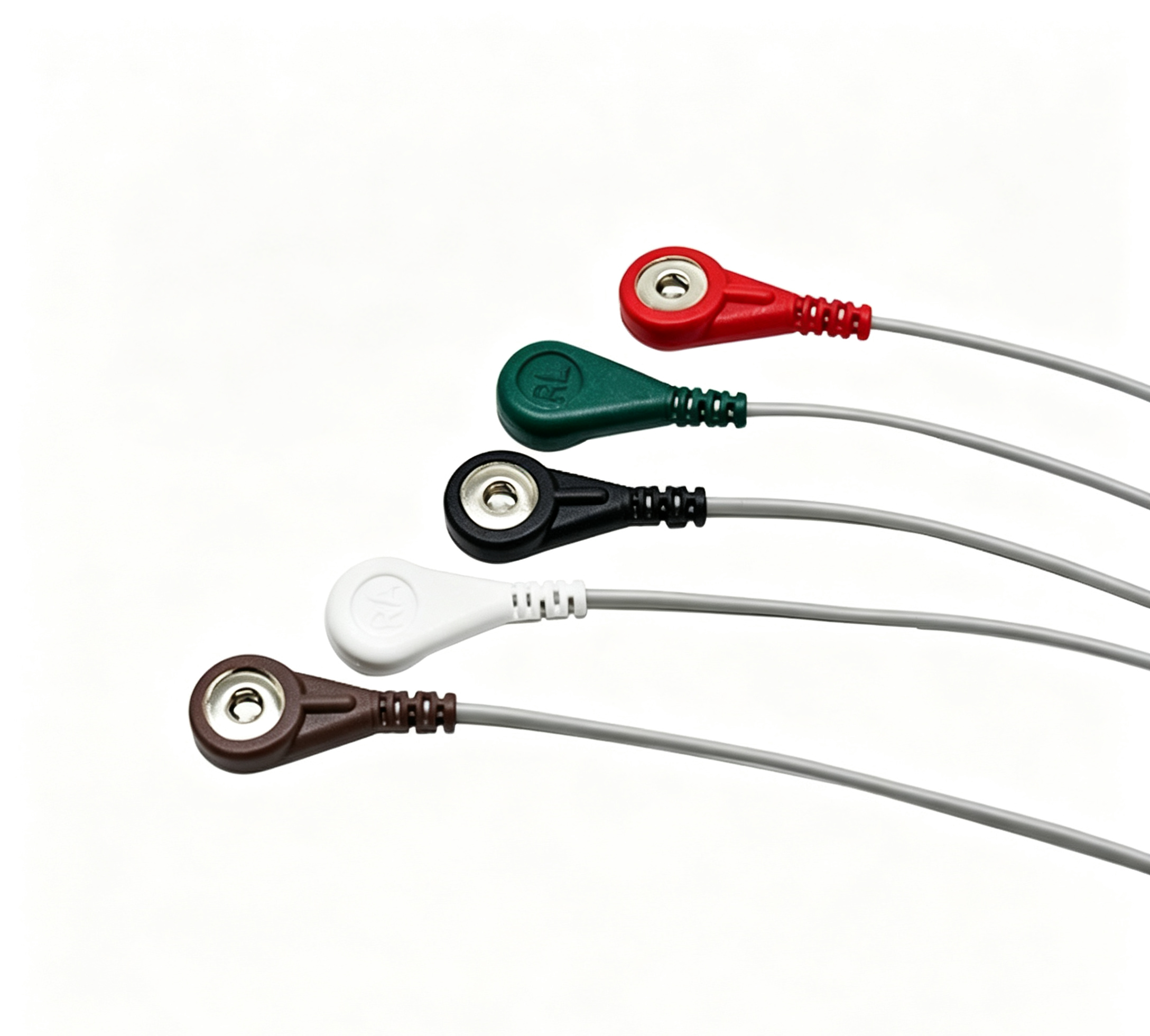 Din 1.5 5 Lead Holter Lead Wires ECG / EKG Medical Lead Wires