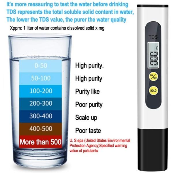 Digital TDS Meter for Drinking Water Swimming Pool Aquariums Measuring Range 0-9999ppm