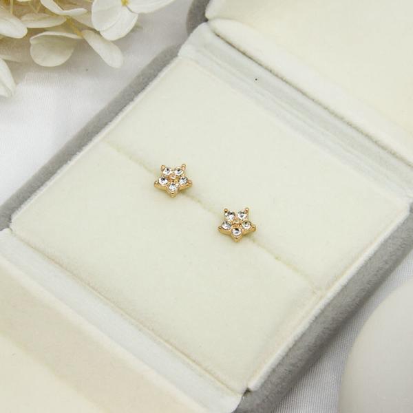 Luxury Alloy Gold Earrings Studs Leaf Flower Shape Shiny Crystals 4 Pcs