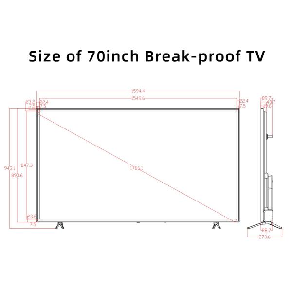 70 inch Industrial-Grade Metal Chassis, 4mm Tempered Glass, Bulk Order Discounts,Premium 4K Smart TV Solutions for B2B Buyers