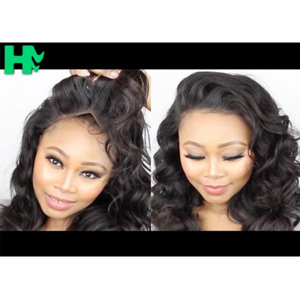 Womens Curly Hair Synthetic Front Lace Wigs Natural Black Color Wigs