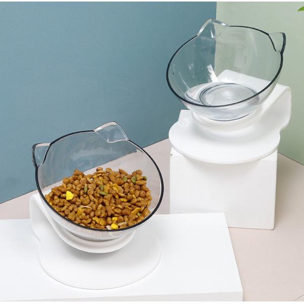 Tilting Style Cat Shape Transparent 370g Pet Food Dish