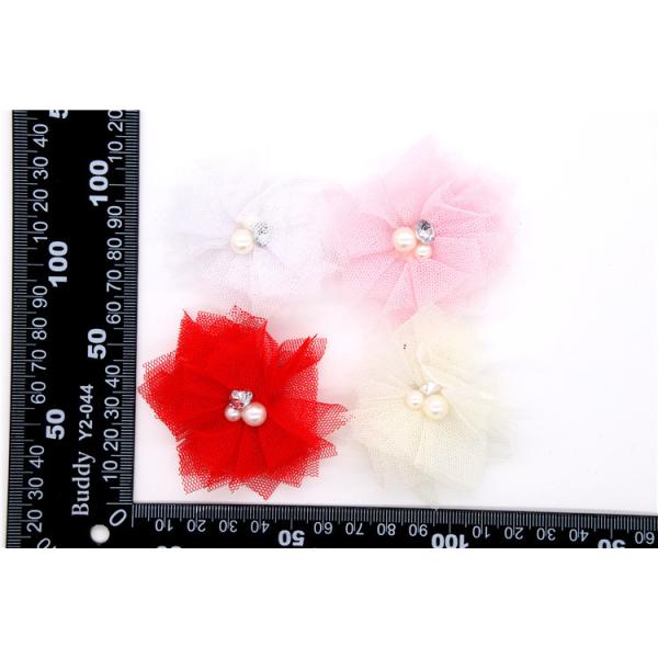girl Chiffon flower shoe clips/Sewing Bead Handmade Flower Yarn, lace, Chiffon Grey,black,white,red,blue