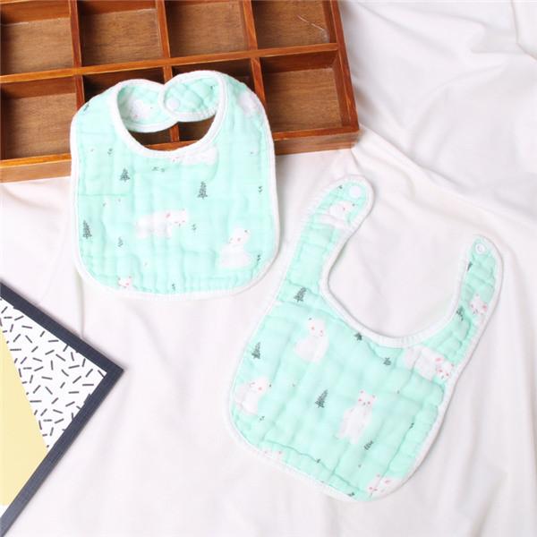 Dyed Premium Muslin Newborn Baby Bibs Absorbent Existing Pattern Eco Friendly