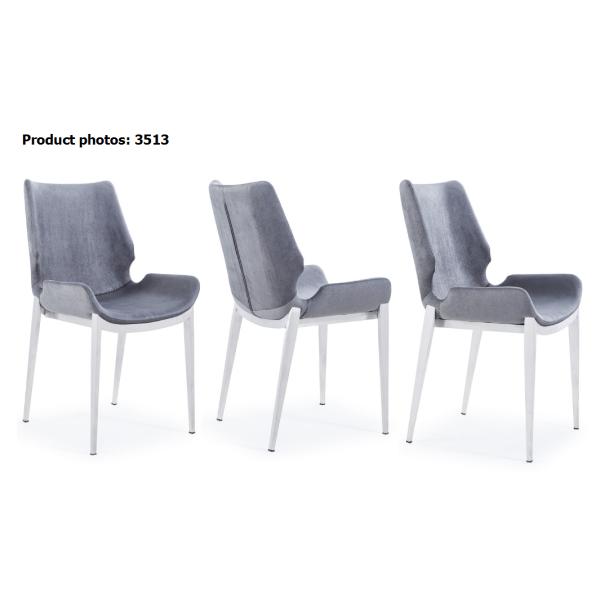 Comfortable Lounge 47cm Stainless Steel Dining Room Chairs