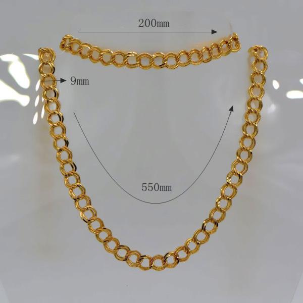 Korean Fishbone chain New Trendy Suitable for men and women Jewelry 18K Real Gold Plated