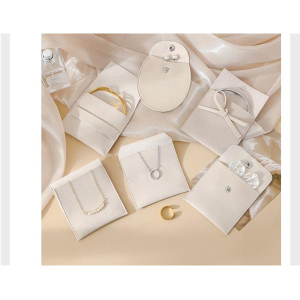 Jewellery Pouch Customized LOGO Apricot Microfiber Velvet Bag Envelope Bag Anti-Oxidation Jewelry Storage Jewelry Bag