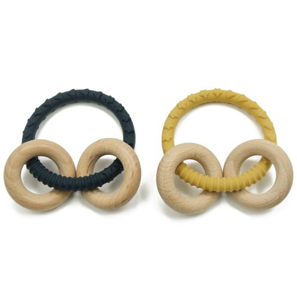 Ideal Gift Soft Eco Friendly Silicone Wood Teether Newborns Toddlers