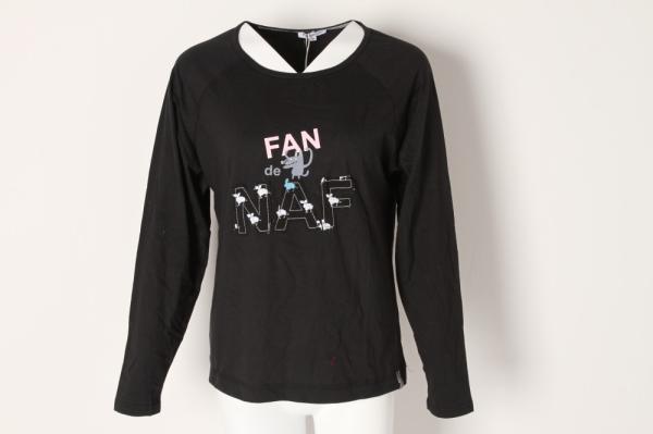 Black Elastic Ladies Casual Sweatshirts 95% cotton Long Sleeve Pullover Shirts