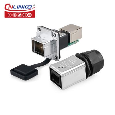 CNLINKO 8P8C RJ45 Connector Shield Cat6 RJ45 Socket Waterproof RJ45 Connector with Dust Cover