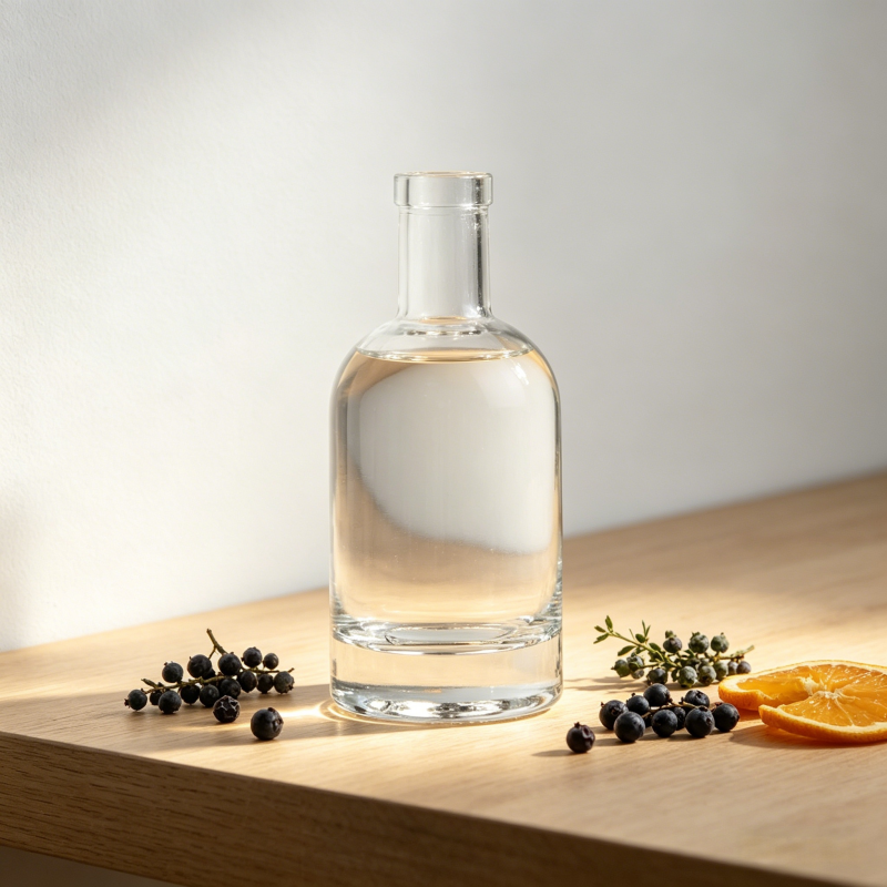 200ml Flint Gin Glass Bottle Cork Top Glass Alcohol Container 300g CY-751A