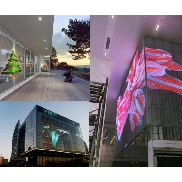 Стеклянная панель приведенная окна SMD2727 1200cd P3.91 прозрачная