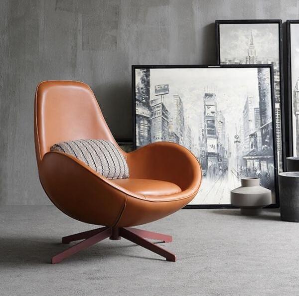 Northern Europe style new design living room leisure egg chair indoor bedroom cafes iron upholster and iron leg