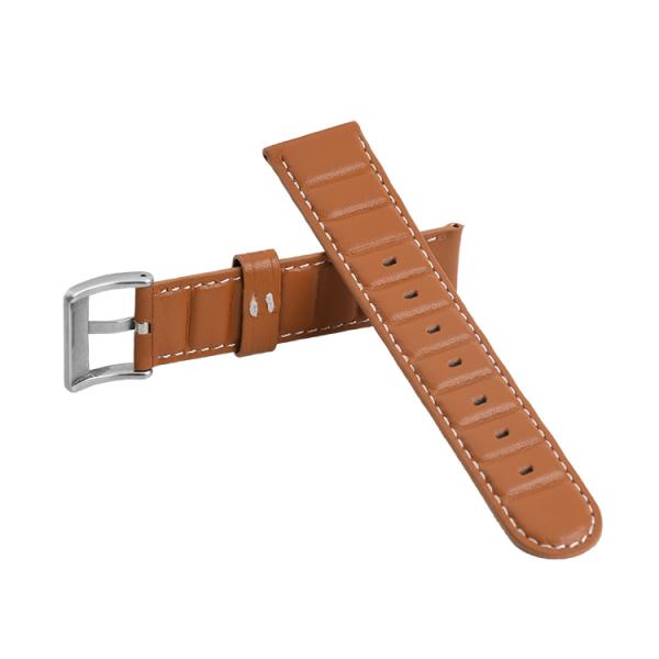 Гибкая пряжка нержавеющей стали диапазонов ремешка 24mm неподдельная кожаная