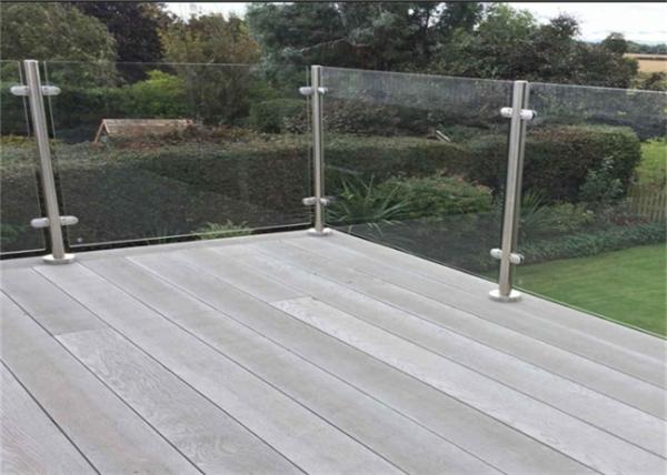 Round Post Stainless Steel Glass Railing For Real Estate Development Companies