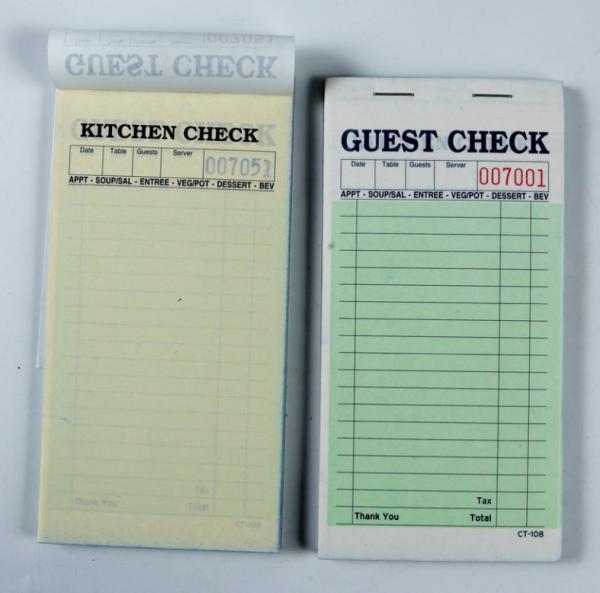 CT-1A Two parts carbonless guest check Hotel Guest pads with Black Ink Printing and Customized  design