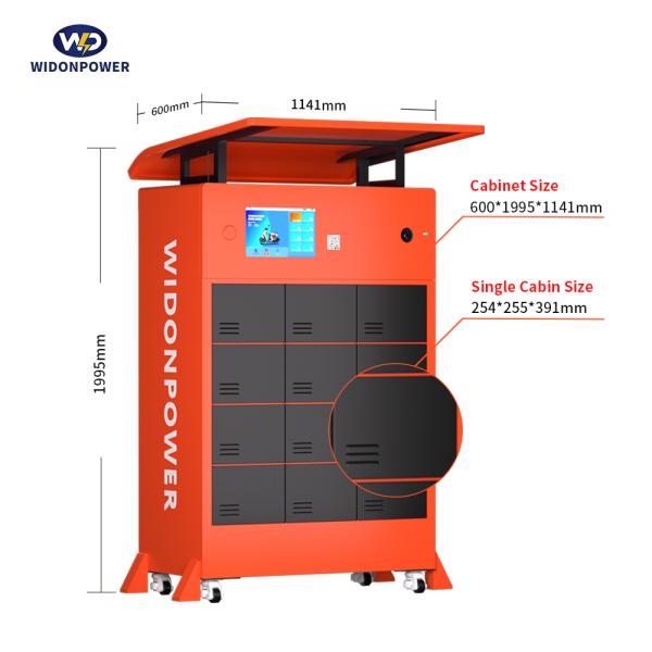 Smart Power 12-bay Soft-connected Battery Swapping Cabinet with Charging/Replacing Plugs Ac220v 48v-72v Li-ion Compatible