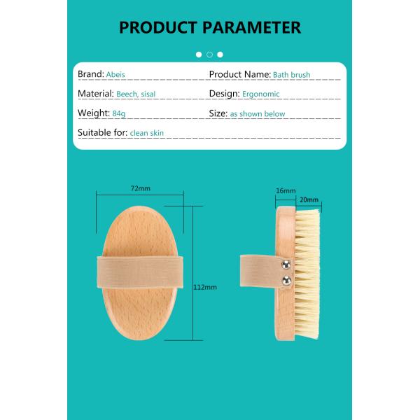 Natural Beechwood Sisal Vegan Back Body Brush Dry Brush For Sensitive Skin