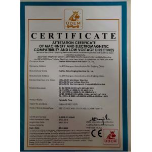 Huzhou Xinke Forging Machine Co., Ltd Certifications