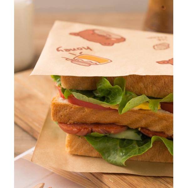 13x13cm Grease Proof Double Open Bag 45gsm Paper Sandwich Bags Burger Wrap Pocket