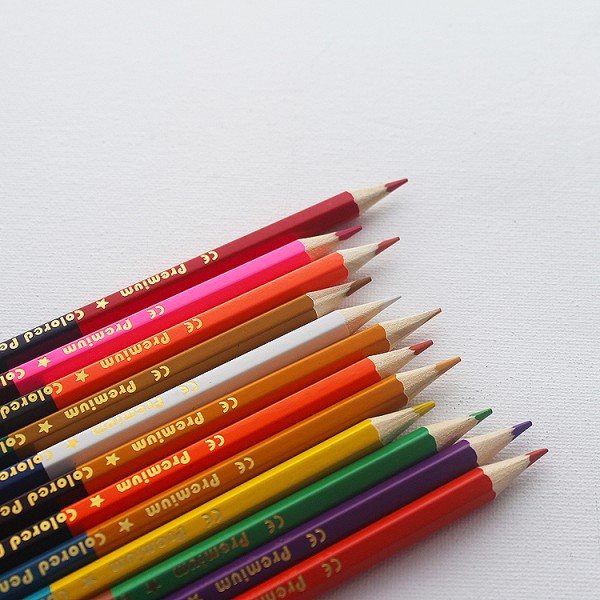 Custom Diy Artist Colorful Set Of 24 Multi Long Colored Pencils Set