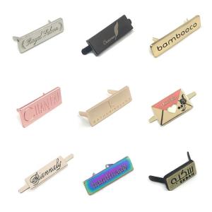 Fadeless Engraved LOGO Handbag Metal Tags Antique Brass Hardness ISO9001