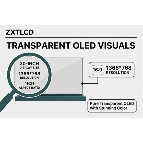 30 Inch Ultra-thin Transparent HD 4K Oled 1920 * 1080 transparent oled touch screen