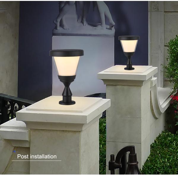 Aluminum Landscape Outdoor Garden Solar Light Light Control 3000k 6000k For Gate Pillar