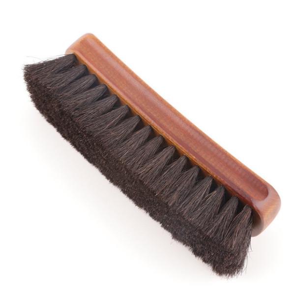 Shoe Cleaner 100% Natural Wooden Horsehair Shine Shoe Brush Clothing Brush