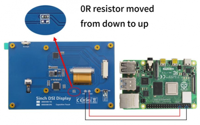 800x480 IPS TFT Screen 5 Inch Raspberry Pi Touch Display YQ84-5DSI