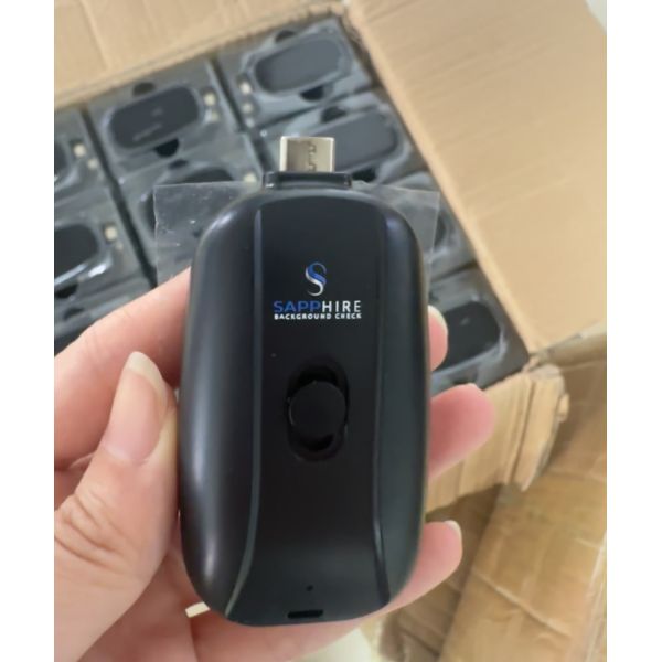 Slim Solar Cordless Power Bank Type C Input 5W Output Keychain Portable Charger
