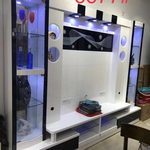 Modern European TV Cabinet Furniture Bunnings Doors Bifold Bookshelf Built Style