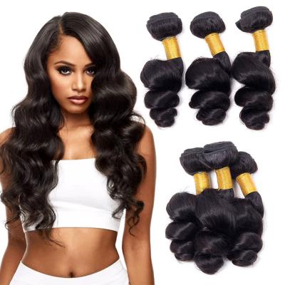 LOOSE WAVE Cheap Natural  Remy Indian Human Hair Vendor Weave Bundles and wefts