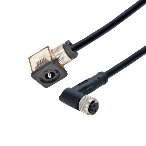 M12 Molding Female Solenoid Cable Connector 8mm 9.4mm 10mm 11mm 18mm