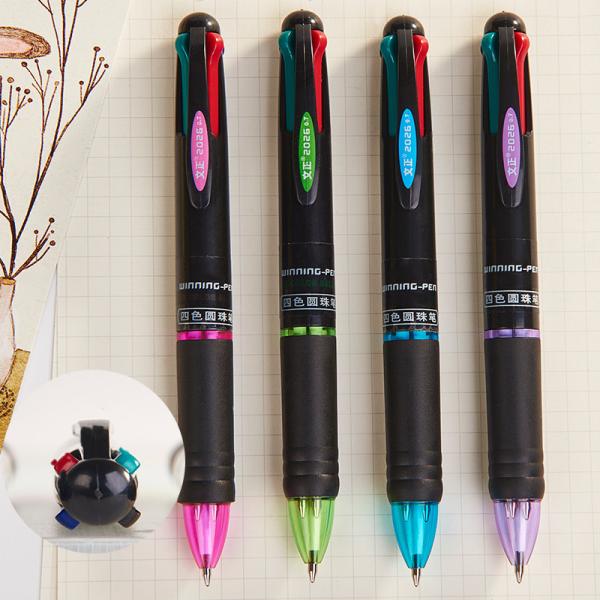 OEM/ODM Acceptable 4 Color 0.7mm Plastic Transparent Shuttle Pens for Office Writing
