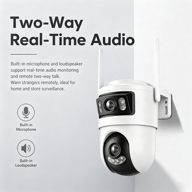 AI Smart 3MP PTZ WiFi Security Camera, Wide Angle Surveillance Camera with Night Vision, Two-Way Audio, AI Human Auto-Tracking, Motion Alert, Weatherproof Outdoor Home Security Camera