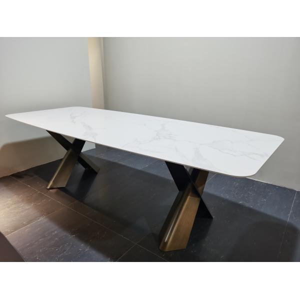 Italian Design Gold Furniture Rectangular Dining Table Set Dinner Table 8 Chairs Modern Marble 4 Seater Dining Table