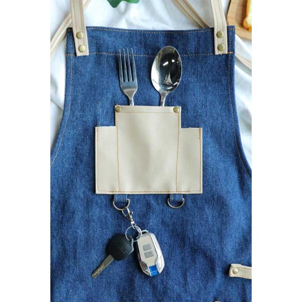 Multifunction Kitchen Cooking Apron , 360gsm Jean Denim Cooking Apron