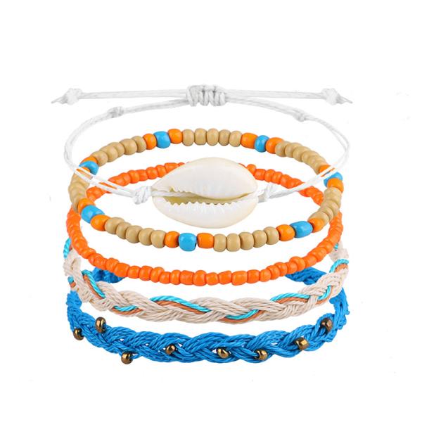 Colorful 16 8CM Wax Thread Braided Rice Bead Bracelet for Women Handcrafted Design