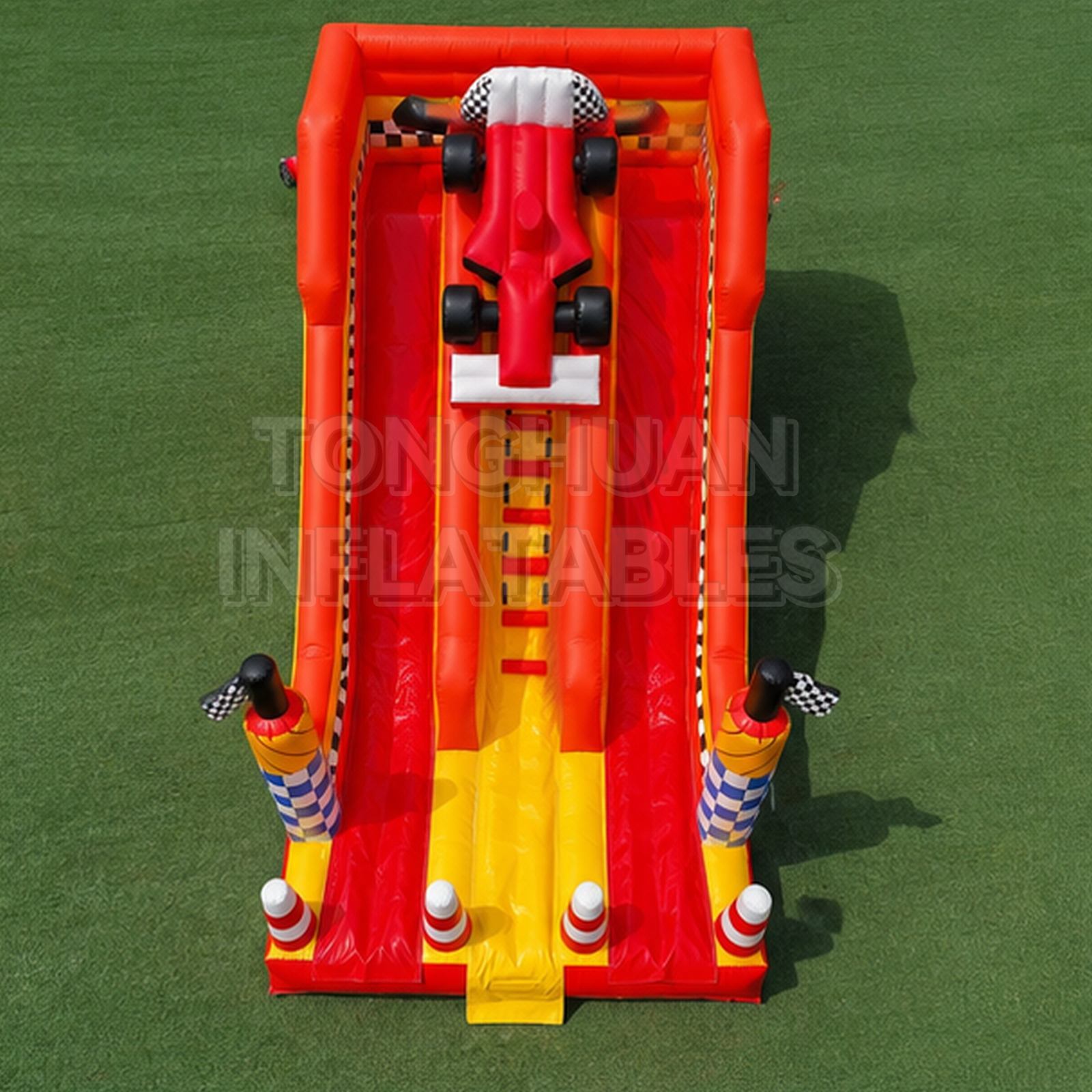 Racing Car Theme Inflatable Dual Lane Slide for Parks Schools Festivals Events and Commercial Rental Business