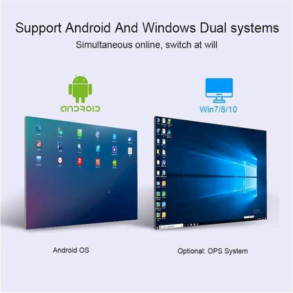 4K Ultra HD Infrared 20-point Multi-touch 75'' Interactive Flat Panel with USB & HDMI Connections