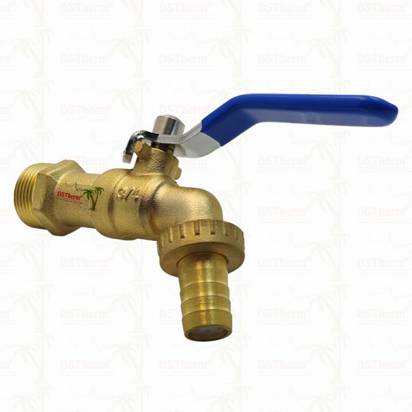 Gold Plated Heavy Duty Classic Blue Iron Handle Bibcocks Water Spout Faucet Spigot Water Tap 3/4