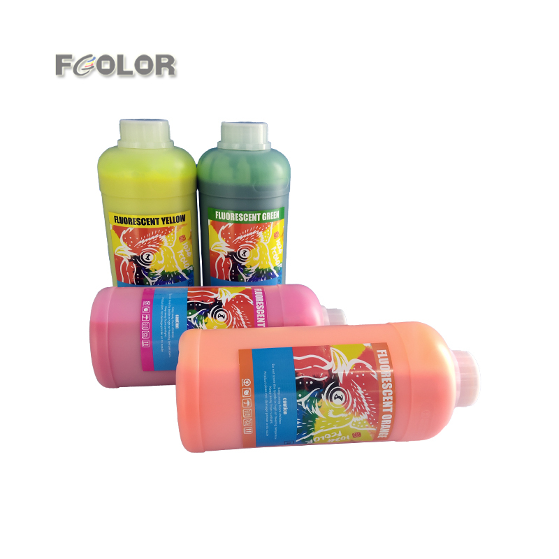 FCOLOR Newest DTF Fluorescent Ink Suitable for Modified L1800 Print PET Film and Powder