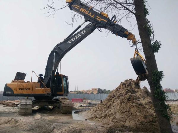 Low Noise Excavator Rotating Clamshell Grapple Bucket For Telescopic Boom Arm