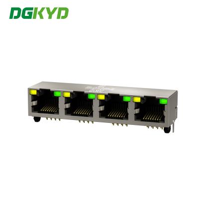 Quatro conector portuário de 8p8c Rj45 sem o soquete DGKYD561488AB1A1DY1022 da rede do filtro